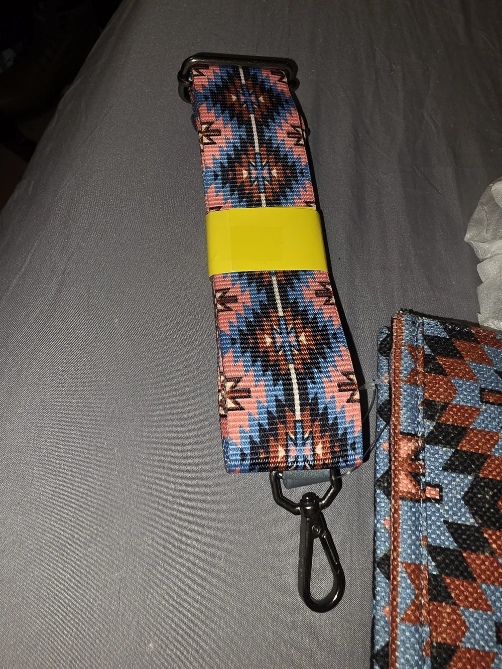 Wrangler Aztec Print Tote and Wallet Set in Blue & Rust